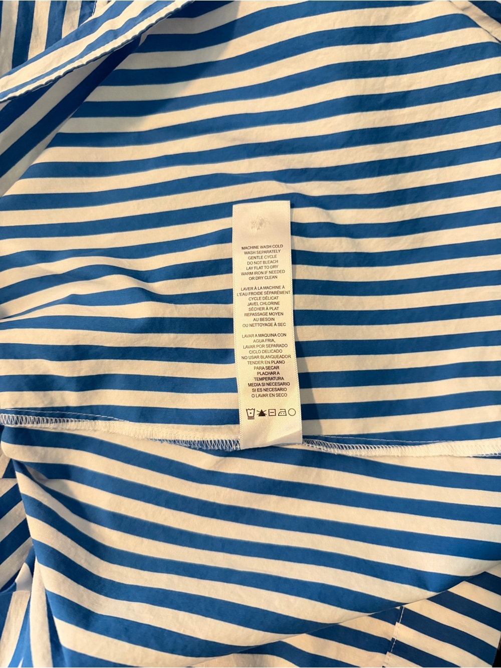 Frame Blue Striped Dress Size Large 100% Organic Cotton - Picture 7 of 9